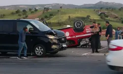 Akyurt’ta itfaiye aracı takla attı!