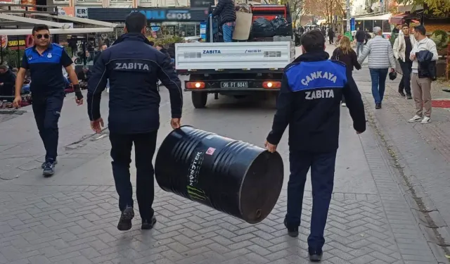 Çankaya zabıtası kamusal alan işgallerine geçit vermiyor