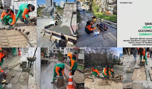 Çankaya’da Bakım ve Yenileme Çalışmaları Devam Ediyor