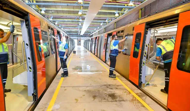 Metro ve Ankarayda hijyen mesaisi!