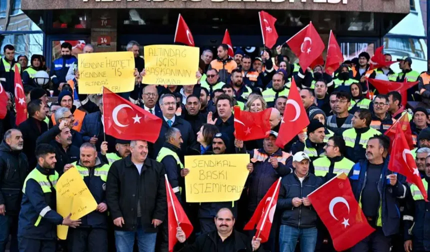 Belediye çalışanlarından Veysel Tiryaki'ye destek!