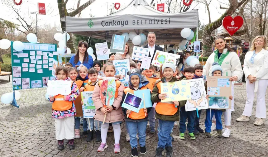 Çankaya’da Dünya Su Günü etkinliğinde çocuklardan su çağrısı