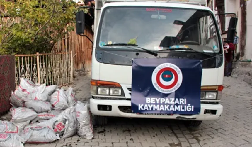Beypazarı'nda kışlık yakacak kömür dağıtımları başladı